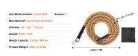 SucceBuy Cuerda de escalada para gimnasio, cuerda de entrenamiento físico para gimnasio, cuerda de ejercicio de 1,5 "de diámetro y 15 pies de longitud - details 6