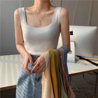 Top de Punto Zjaiss 2025 Camiseta Deportiva Casual para Mujer Cuello Redondo Lento Verano - details 0