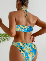 Traje de Baño de Una Pieza Sexy Halter Tank Top Cortado Traje de Playa Acolchado - details 10