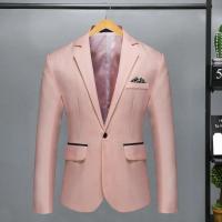 Chaqueta de Traje Elegante para Hombres Estilo de Negocios Formal Ajuste Delgado Botón Único - details 6