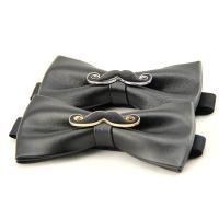 Pajarita de mariposa de PU para hombre, lazo de bigote de Metal, corbatas para caballero y adulto, fiesta de noche de boda - details 0