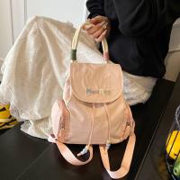 Mochila con cordón de Bordado de letras, bolso escolar de nailon de gran capacidad para estudiantes, bolso de viaje de Color sólido, bolso de hombro para adolescente - details 24