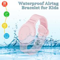 Pulsera Airtag impermeable para niños compatible con Apple AirTag, funda protectora de silicona oculta para soporte de rastreador GPS Air Tag, correa de reloj antipérdida ajustable para niños pequeños - details 2