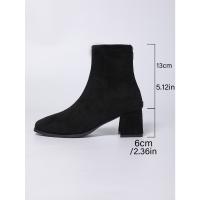 Botas de tacón alto de moda para mujer Primavera-Otoño-Invierno 2025 Cabeza cuadrada cremallera trasera - details 9