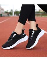 Zapatillas de correr transpirables y ligeras con tejido volador para mujer, cómodas zapatillas informales, suela gruesa plana - details 8