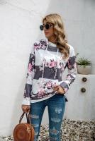 Nuevo en sudaderas con capucha de rayas de colores, sudaderas gruesas con capucha para mujer, Top informal holgado de manga larga para mujer - details 26