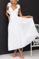 BUNO-Vestidos sin mangas para mujer, vestido plisado con tirantes elegantes, Espalda descubierta, vestidos de lino y algodón de verano, cintura alta, venta al por mayor, envío triangular - details 8