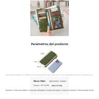 Cartera Larga Multifuncional De Colores Sólidos, Monedero De Mano Vintage, Tarjetero Con Cremallera Para Mujer - details 0
