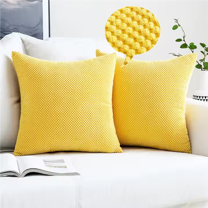 1 ud./2 unidades funda de cojín de pana color sólido/patrón de rejilla de piña de dos colores funda de almohada de decoración del hogar suave y cómoda para sofá de sala de estar - 1
