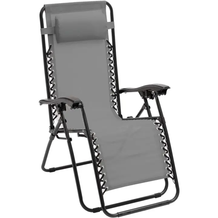 Tumbona Plegable y Reclinable para Jardín y Terraza, Silla Zero Gravity para Playa y Piscina, Tumbonas Relax Cómoda 165x65x113 cm - 1