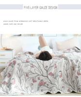 Manta de Ocio Japonesa de Algodón Gaza Suave, Delgada para Verano, Cubierta de Cama con Flores - details 1