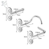 ZS-perno de Nariz de cristal CZ para hombres, forma de cruz de abeja de corazón, 316L retenedor de Pin de acero inoxidable, joyería de Piercing de fosa nasal en forma de L, 20g, 1 pieza - details 16