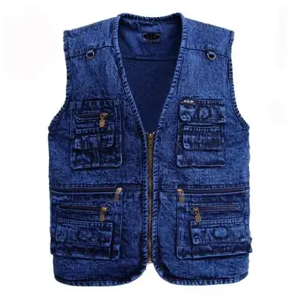 Chaleco ligero para hombre, chaqueta sin mangas de talla grande con múltiples bolsillos, cómodo y moderno - 1
