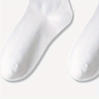 3 pares de calcetines de tobillo medio de colores mixtos - JS - Negro y blanco con 2 rayas - details 4