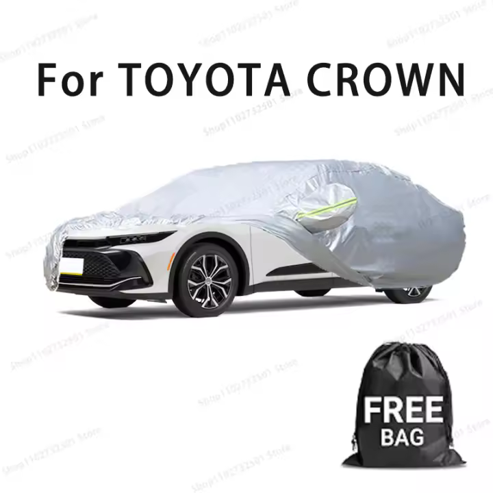 Funda de coche para TOYOTA CROWN, cubierta completa, cubierta de protección solar impermeable, accesorios para coches resistentes a los arañazos, color plateado - 1