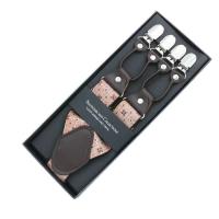 Tirante de cuero de moda de 35 mm de ancho con 6 clips, tirante retro casual para hombre, cinturón, regalo para padre/esposo - details 5