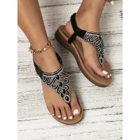Sandalias Mujer 2025 con Cristales y Plataforma |   Tira en Dedo para Verano, Diseño Elegante y Fresco para Playa y Ciudad - details 25