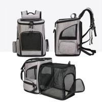 Mochila transportadora transpirable para gatos, bolsa de viaje plegable para transporte de mascotas, expandible, gran capacidad, creativa para gatos y perros - details 3