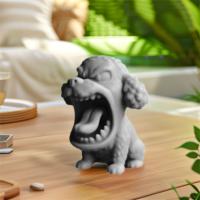 Estatua de Animal con estampado 3D de rugido en ira, figura de perro realista de dibujos animados, conejo, tiburón, elefante, modelo Animal, adorno - details 4