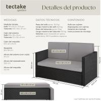 Sofá de Jardín con Taburete Conjunto Resistente a la Intemperie de Acero Muebles Exteriores - details 1