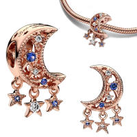 Cuentas de plata de ley 925 con estrellas misteriosas, Luna y flecha de Cupido, aptas para hacer pulseras originales, cuentas, regalo de joyería para mujer - details 1