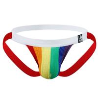 JOCKMAIL-ropa interior Sexy Gay para hombre, suspensorio, Tanga con anillo, Cuecas, Mascuas, calzoncillos transpirables de malla de cintura baja de arcoíris - details 10