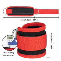 Correa de Tobillo con cable para Ejercicios de Piernes, Correa de Tobillo with Doble Anilla en D para Gimnasio, paquete de 2 - details 4