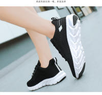 Nuevos zapatos para correr transpirables huecos con superficie Flyknit, zapatos casuales versátiles para mujer, zapatos deportivos ultraligeros - details 5