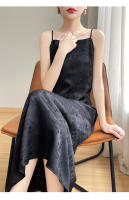 Vestido de satén jacquard para mujer Estilo nacional de verano, elegante y ligero - details 9