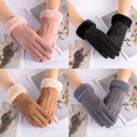 Guantes cálidos peludos para mujer, manoplas gruesas de felpa para mujer, mitones de dedo completo, pantalla táctil para exteriores, otoño e invierno, nueva moda - details 7