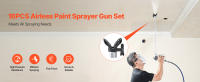 SucceBuy Kit de manguera y pistola pulverizadora de pintura sin aire - Juego de alta presión. Viene con puntas, junta giratoria, filtros, manguera y varillas de extensión para una pintura suave. - details 0