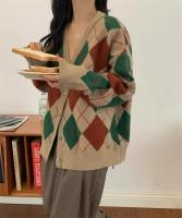 Cardigan de Punto Retro para Mujer 2024 Ajuste Suelto, Manga Larga, Gancho, Elegante - details 10