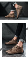 Zapatos informales para hombre, zapatos antideslizantes transpirables de cuero Unisex para caminar, zapatos cosidos a mano para mujer - details 20