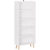 Estantería de 5 Compartimentos Estantería Mara para Libros Estantería Blanca para Biblioteca - details 0