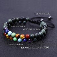 Pulsera de Yoga Vintage India Doble Capa de 7 Akas Mujeres Hombres Joyería de Sanación de Piedras Lava - details 17