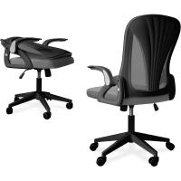 Silla de oficina plegable para espacios pequeños |   Silla de juegos para adultos y niños |   Respaldo de malla |   Para dormitorio y oficina en casa. |   Blanco y negro - details 16
