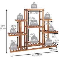 Plantas de madera interiores exteriores, estantería para plantas y flores de 9 niveles, estante decorativo para macetas para patio, jardín, balcón, oficina (9-13 macetas) - details 4