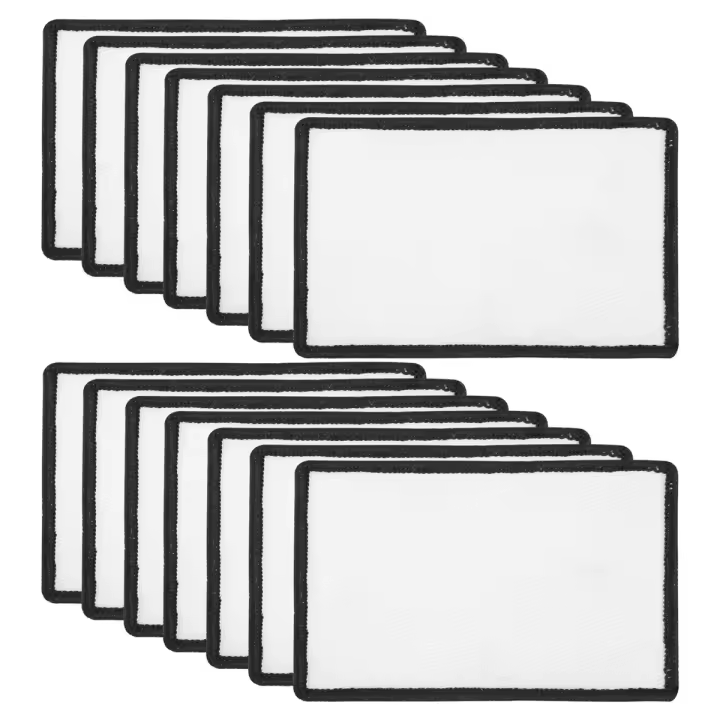Parches rectangulares de sublimación para planchar en blanco, parches de reparación de tela para ropa, sombreros, 14 piezas - 1