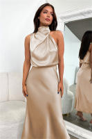 2025 Primavera/Verano Satén Mujer con elegancia elegante, lujo francés, vestido de noche ligero - details 37