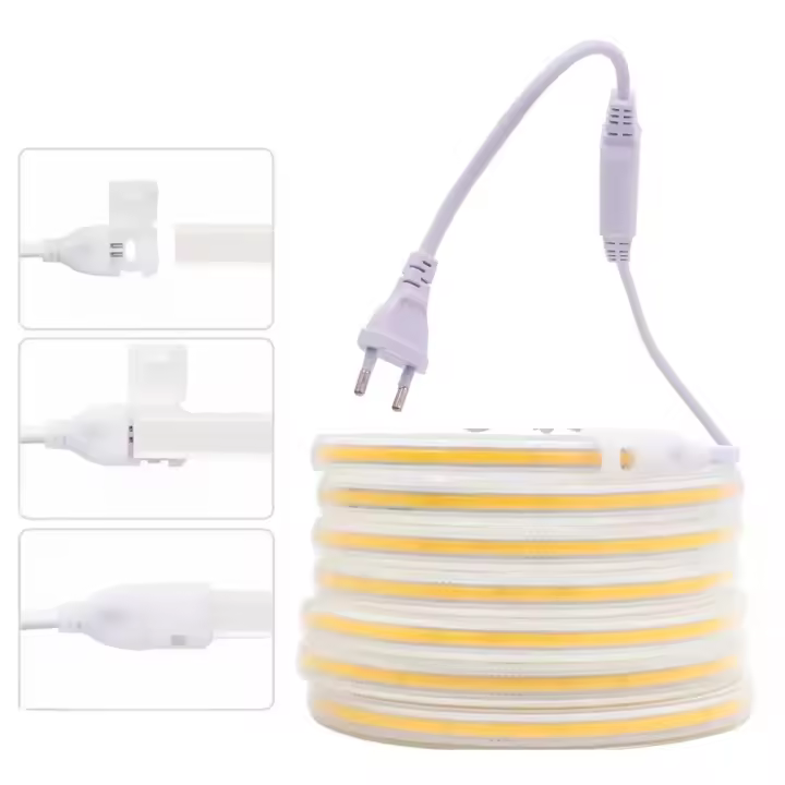 Tira De Luz LED COB 220V Alta Brillo Para Habitación Cocina Exterior Impermeable Flexible Para Iluminación Doméstica - 1