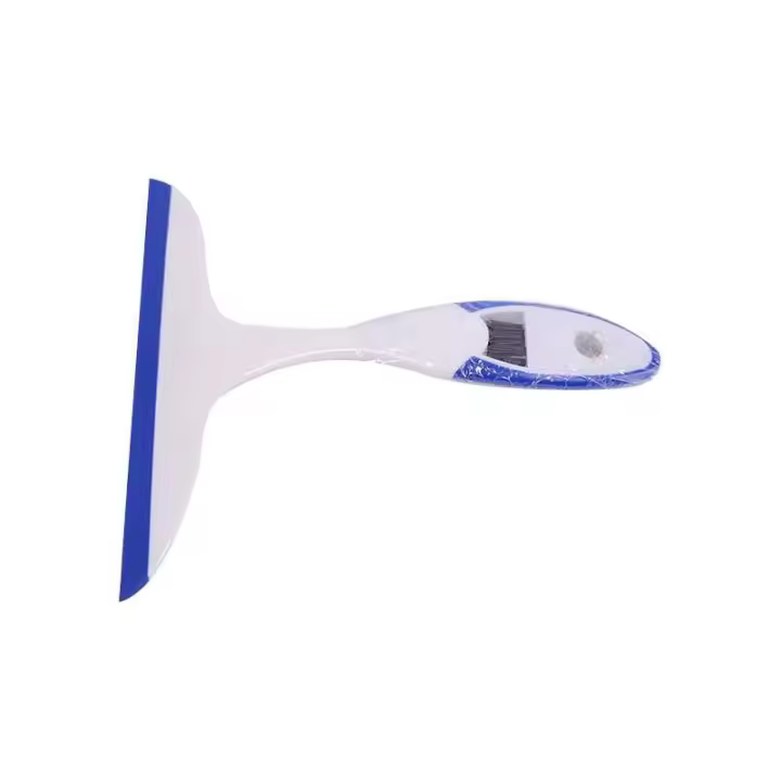 Raspador limpiador de ducha de plástico Billy con cepillo de cemento incorporado, utilizado para duchas de ventanas y limpieza de automóviles - 1