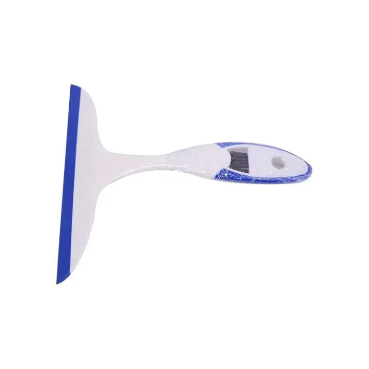 Raspador limpiador de ducha de plástico Billy con cepillo de cemento incorporado, utilizado para duchas de ventanas y limpieza de automóviles - 1