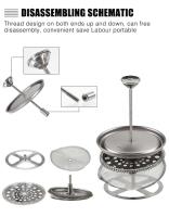 Tiartisan - Mango plegable de titanio, prensa francesa, cafetera cubierta para colgar, utensilios de cocina para acampar al aire libre, taza de agua - details 3