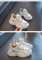 Zapatillas para niños 2025 primavera y otoño nuevas zapatillas para niños malla transpirable media y vieja botones giratorios para niños marea para niña. - details 3