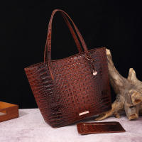 Nuevo europeo y americano transfronterizo Amazon estación independiente portátil tote madre retro bolso de las mujeres multicolor Brahman patrón de cocodrilo - details 18
