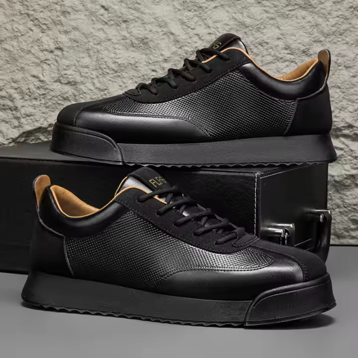 Nuevos Zapatos Versátiles Para Deportes Y Ocio, Zapatos Casuales Negros Con Plataforma Para Hombre - 1