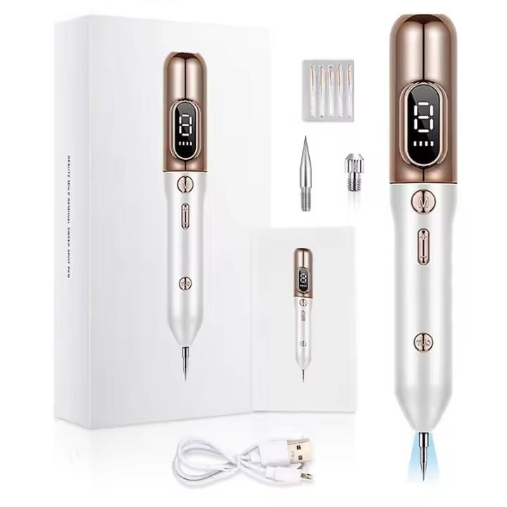 Set de Plumas para Marcas de Piel Profesional Dispositivo de Cuidado de la Piel Portátil con 9 Niveles Ajustables y Linterna LED Herramienta de Dermatología Recargable para Mantenimiento y Refinamiento de la Piel - 1