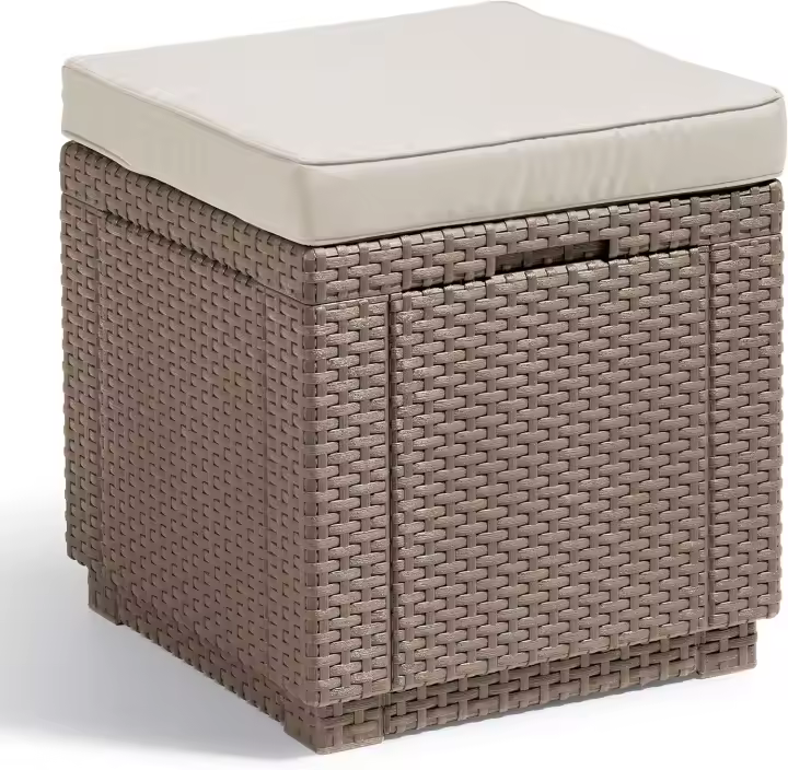 Cube w Taburete, gris grafito/gris (cojín POLY Cotton) - 1