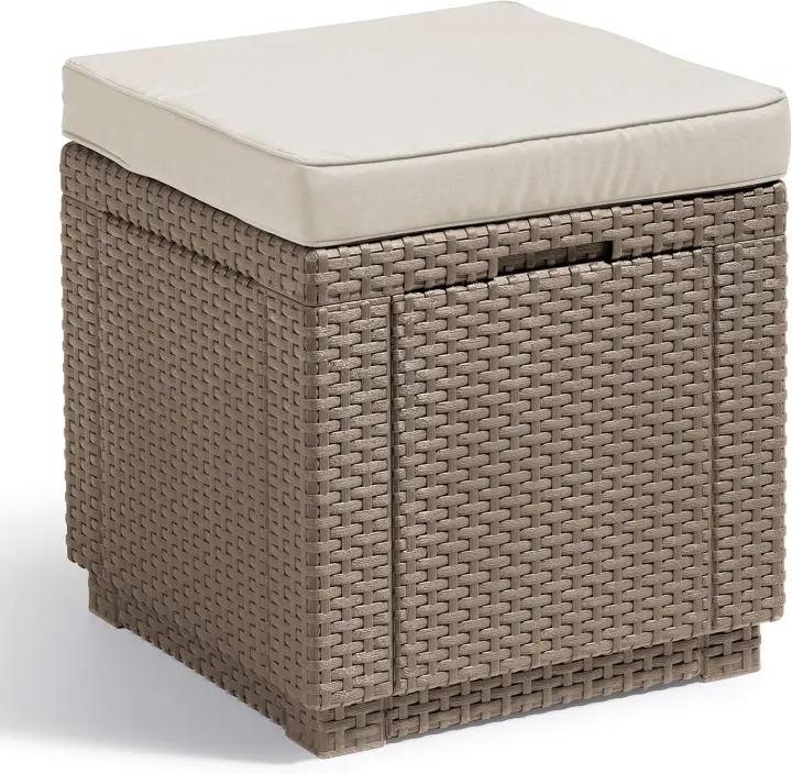 Cube w Taburete, gris grafito/gris (cojín POLY Cotton) - 1