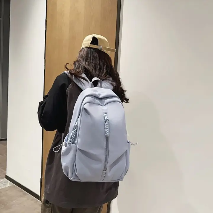 Mochila Universitaria Estilo Coreano Bolso de Viaje de Nylon para Estudiantes de Secundaria y Universidad - 1
